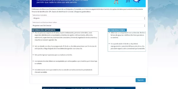Cómo reservar una cita en el consulado de Guatemala para Estados Unidos 1 paso 1 cita consualar guatemalteca
