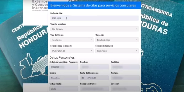 Cómo reservar una cita en el consulado de Honduras para Estados Unidos 4 paso 4 cita consualar hondurena