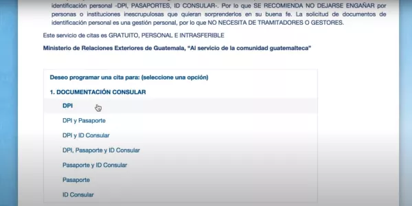 Cómo reservar una cita en el consulado de Guatemala para Estados Unidos 5 paso 5 cita consualar guatemalteca